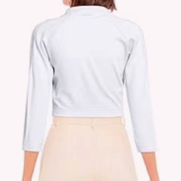 adidas long sleeve cropped shirt light blue L - Picture 3 of 8